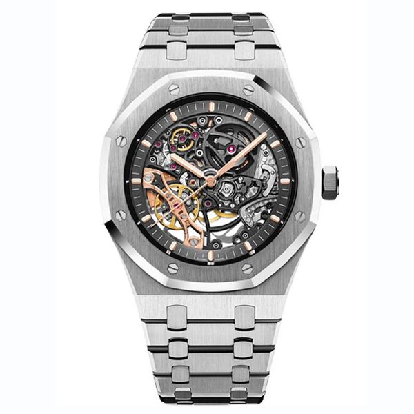 luxury watch men automatic mechanical hollow watches classic style 42mm full stainless steel 5 atm waterproof sapphire super luminous watch, Slivery;brown
luxury watch men automatic mechanical hollow watches classic style 42mm full stainless steel 5 atm waterproof sapphire super luminous watch, Slivery;brown