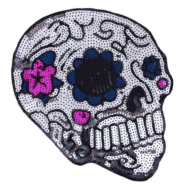 embroidery sequined skull patches for jackets,embroidered appliques badges appliques for jeans,skeleton patches for clothing a6, Black
embroidery sequined skull patches for jackets,embroidered appliques badges appliques for jeans,skeleton patches for clothing a6, Black