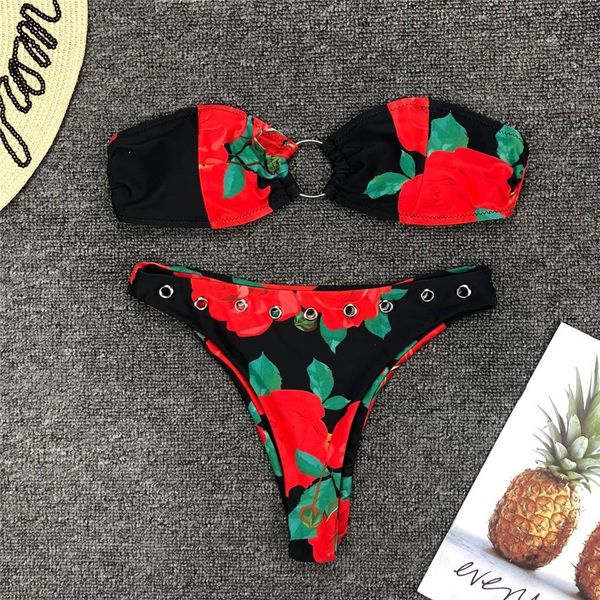 2019 women buckle flower leopard print push-up padded bra set swimsuit 2.21, Red;black
2019 women buckle flower leopard print push-up padded bra set swimsuit 2.21, Red;black