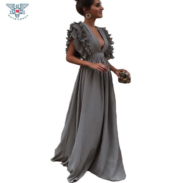 summer dress for women v neck maxi beach dress ruffle chiffon long vestido plus size boho dresses swing party elegant, Black;gray
summer dress for women v neck maxi beach dress ruffle chiffon long vestido plus size boho dresses swing party elegant, Black;gray