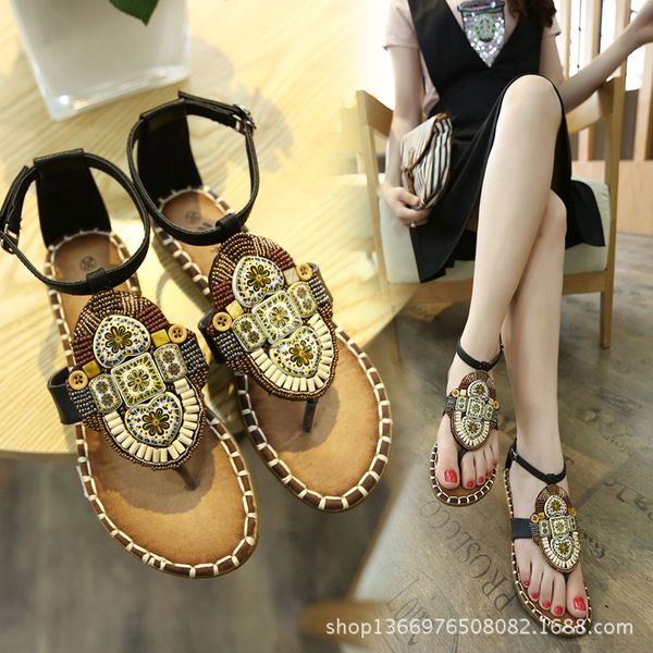 swonxo national flat sandals female summer bohemian casualshoes rhinestone beaded summer sandals 2020 new lady flip flops sandal, Black
swonxo national flat sandals female summer bohemian casualshoes rhinestone beaded summer sandals 2020 new lady flip flops sandal, Black
