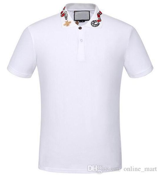 online white solid polo shirt snake bee collar casual polos for men tee shirts cotton black m-xxxl, White;black
online white solid polo shirt snake bee collar casual polos for men tee shirts cotton black m-xxxl, White;black