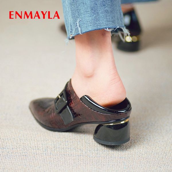 enmayla 2019 basic dress women pumps slip-on patent leather square heel luxury shoes women designers neutral high heels, Black
enmayla 2019 basic dress women pumps slip-on patent leather square heel luxury shoes women designers neutral high heels, Black