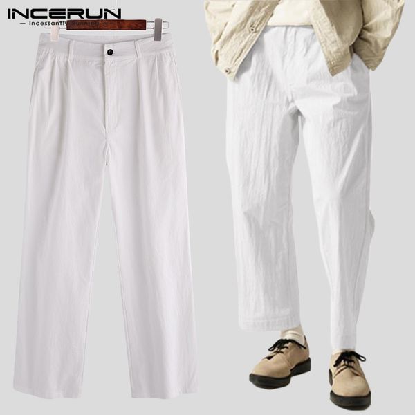 men's pants incerun solid color men button joggers cotton loose streetwear casual straight long trousers pantalones s-5xl, Black
men's pants incerun solid color men button joggers cotton loose streetwear casual straight long trousers pantalones s-5xl, Black