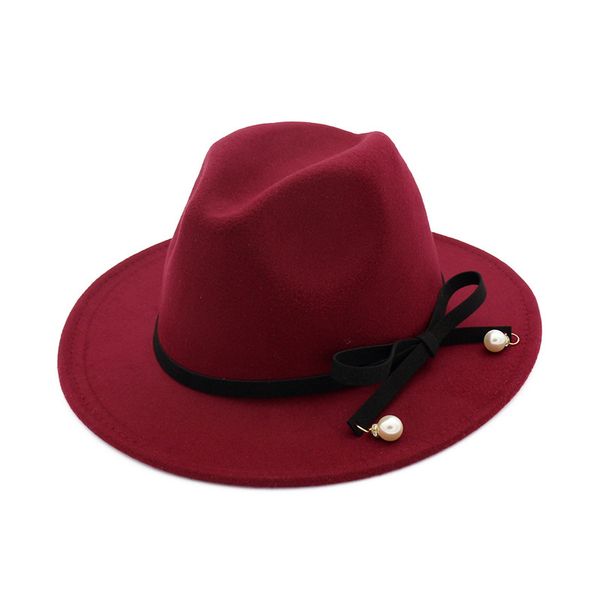 women felt woolen fedora hats jazz trilby derby hat with pearl bowknot decorated fashion ladies formal hat panama gambler cap, Blue;gray
women felt woolen fedora hats jazz trilby derby hat with pearl bowknot decorated fashion ladies formal hat panama gambler cap, Blue;gray