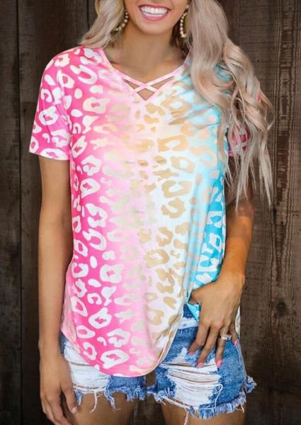 2020 новый дизайн женщины футболку leopard gradient tie dye крест ремни женщины моды с коротким рукавом повседневная tee, White
2020 новый дизайн женщины футболку leopard gradient tie dye крест ремни женщины моды с коротким рукавом повседневная tee, White