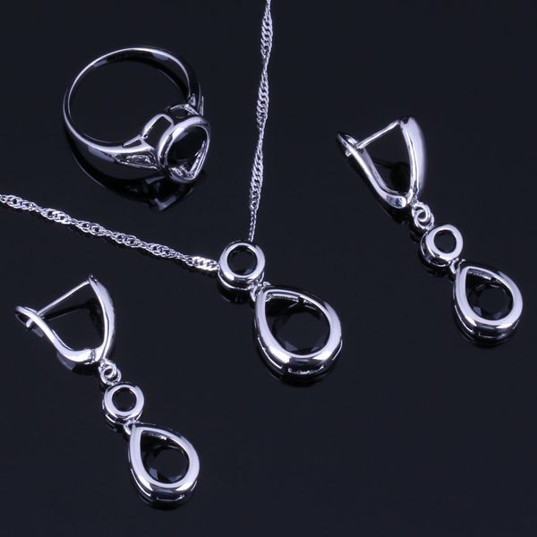 outstanding water drop black cubic zirconia 925 sterling silver jewelry sets for women earrings pendant chain ring v0993
outstanding water drop black cubic zirconia 925 sterling silver jewelry sets for women earrings pendant chain ring v0993
