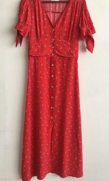 women dress new style puff sleeve small ribbon printed waist dress, Black;gray
women dress new style puff sleeve small ribbon printed waist dress, Black;gray
