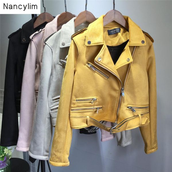 women's suede jacket korean new joker slim jacket female student motorcycle faux leather coat short coats autumn and winter, Black
women's suede jacket korean new joker slim jacket female student motorcycle faux leather coat short coats autumn and winter, Black