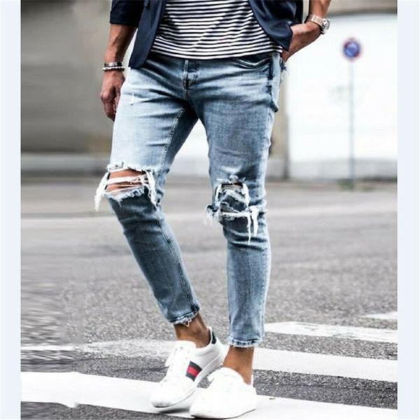 men's jeans cool style men jean pencil pants vintage hole long denim trouser casual ripped hip hop streetwear male clothing 2021, Blue
men's jeans cool style men jean pencil pants vintage hole long denim trouser casual ripped hip hop streetwear male clothing 2021, Blue