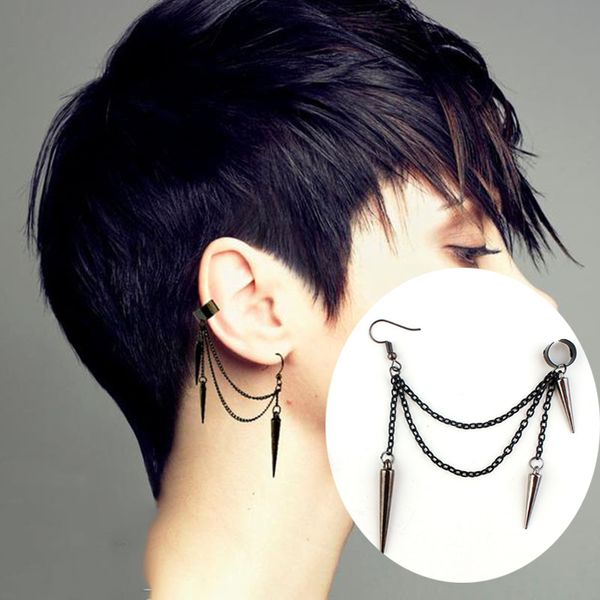 punk earrings men retro silver black tassel chain long earrings hiphop rivet earrings for women gothic party jewelry pendientes
punk earrings men retro silver black tassel chain long earrings hiphop rivet earrings for women gothic party jewelry pendientes