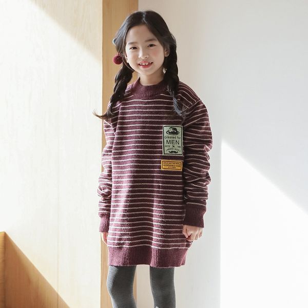 2019 new girls clothing autumn long sweater winter long sleeve letter pattern wine red striped children's casual bottoming shirt, Blue
2019 new girls clothing autumn long sweater winter long sleeve letter pattern wine red striped children's casual bottoming shirt, Blue