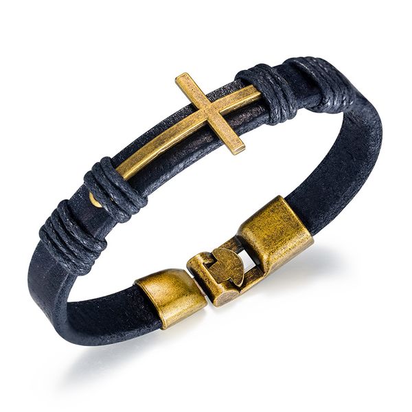 men's leather bracelet handmade woven rope charm alloy cross bracelets for men jewelry friendship hand bangles boyfriend gift, Golden;silver
men's leather bracelet handmade woven rope charm alloy cross bracelets for men jewelry friendship hand bangles boyfriend gift, Golden;silver