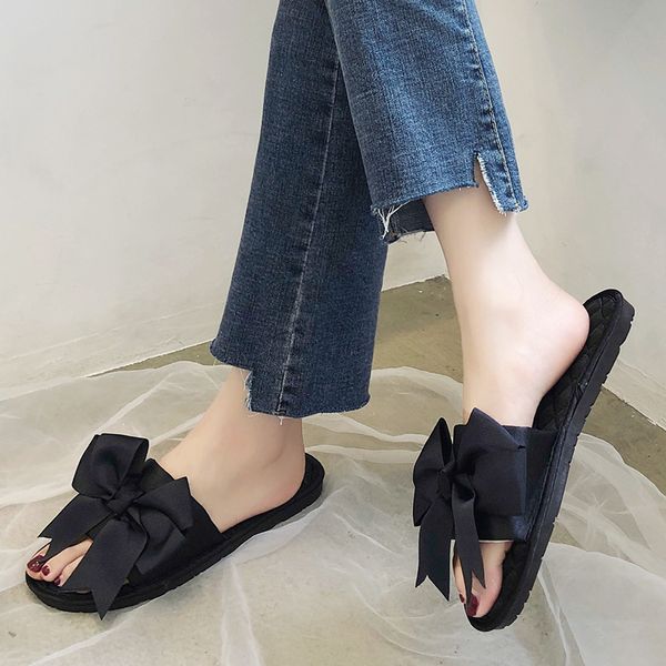 slippers lucyever fashion big bow flat for women soft cloth outdoor slides mujer 5 color rubber non slip beach sandals woman, Black
slippers lucyever fashion big bow flat for women soft cloth outdoor slides mujer 5 color rubber non slip beach sandals woman, Black