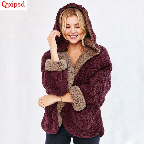 2018 Winter Parkas Womens Hooded Lamb Wool Jacket Womens Both Sides Lamb Wool Warm Coat Female Bat sleeve Overcoat Ms Loose Coat, Black
2018 Winter Parkas Womens Hooded Lamb Wool Jacket Womens Both Sides Lamb Wool Warm Coat Female Bat sleeve Overcoat Ms Loose Coat, Black