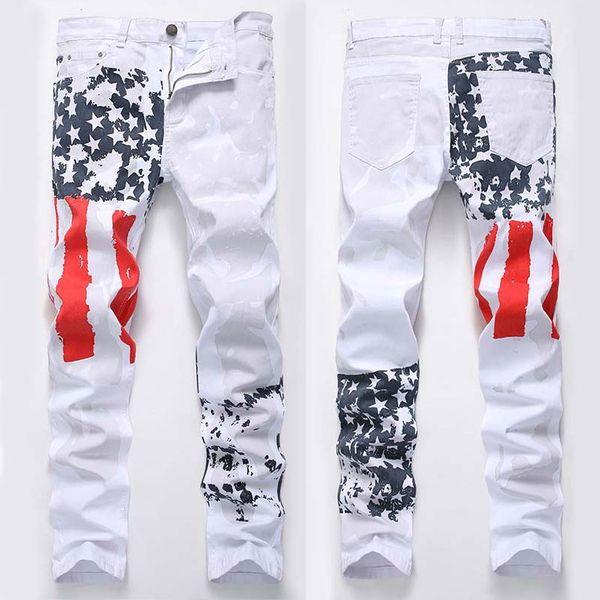 men skinny jeans patchwork denim fashion jeans printing usa national flag pants high quality, Blue
men skinny jeans patchwork denim fashion jeans printing usa national flag pants high quality, Blue