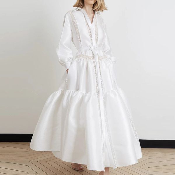 party dress women 2019 autumn long sleeve elegant white lace sashes high waist a-line boho royal robe office vestidos, Black;gray
party dress women 2019 autumn long sleeve elegant white lace sashes high waist a-line boho royal robe office vestidos, Black;gray