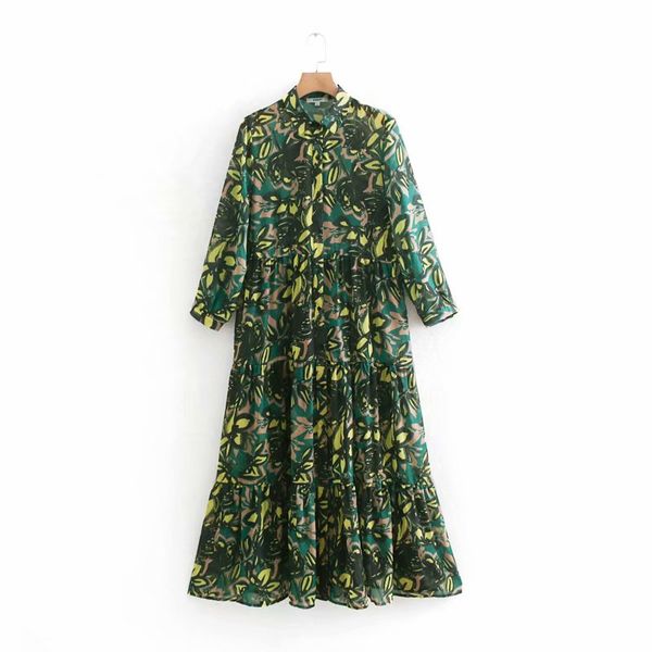 2019 women vintage turn down collar floral print casual long dress female pleated ruffles chiffon vestidos chic dresses ds1909, Black;gray
2019 women vintage turn down collar floral print casual long dress female pleated ruffles chiffon vestidos chic dresses ds1909, Black;gray