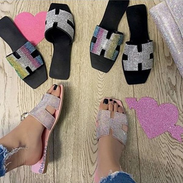 flat shoes slipper women's sandals colorful rhinestone male fenty indoor house designer slippers wholesale beach flip flops, Black
flat shoes slipper women's sandals colorful rhinestone male fenty indoor house designer slippers wholesale beach flip flops, Black