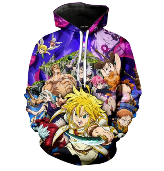 2019 новые аниме nanatsu no taizai семь смертных грехов толстовки унисекс женщины мужчины 3d-принты пуловеры верхняя одежда толстовки повсед, Black
2019 новые аниме nanatsu no taizai семь смертных грехов толстовки унисекс женщины мужчины 3d-принты пуловеры верхняя одежда толстовки повсед, Black