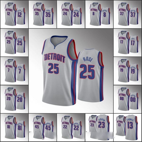men derrick rose christian detroit wood blake griffin luke kennard 2020 statement gray pistons custom jersey, Black;red 
men derrick rose christian detroit wood blake griffin luke kennard 2020 statement gray pistons custom jersey, Black;red