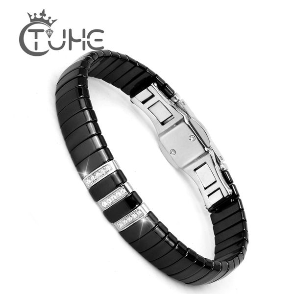 new fashion black charm bracelet ceramic stainless steel crystal link bracelets for women silver color fashion jewelry gifts, Golden;silver
new fashion black charm bracelet ceramic stainless steel crystal link bracelets for women silver color fashion jewelry gifts, Golden;silver
