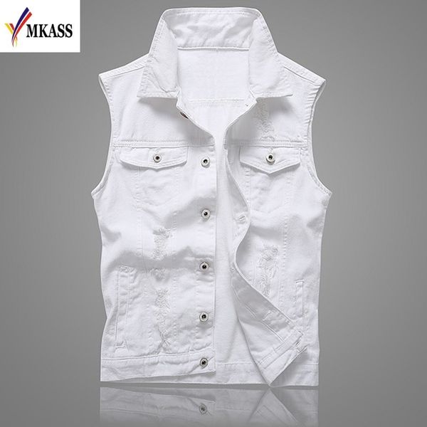 mkass vintage design men's denim vest male white color slim fit sleeveless jackets men hole jeans brand waistcoat plus size 5xl, Black;white
mkass vintage design men's denim vest male white color slim fit sleeveless jackets men hole jeans brand waistcoat plus size 5xl, Black;white
