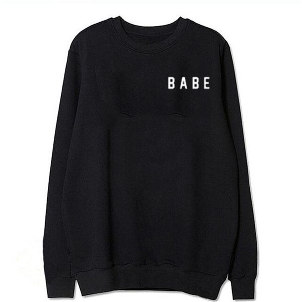 babe printing graphic sweatshirts women letter printed hoodies autumn spring casual pullover o-neck woman fleece harajuku, Black 
babe printing graphic sweatshirts women letter printed hoodies autumn spring casual pullover o-neck woman fleece harajuku, Black