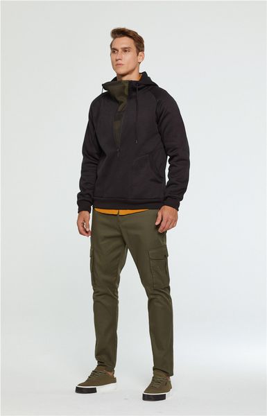 mens designer zipper patckwork hoodies fashion pullover loose sweatshirt slim big pocket males new style casual clothing, Black 
mens designer zipper patckwork hoodies fashion pullover loose sweatshirt slim big pocket males new style casual clothing, Black