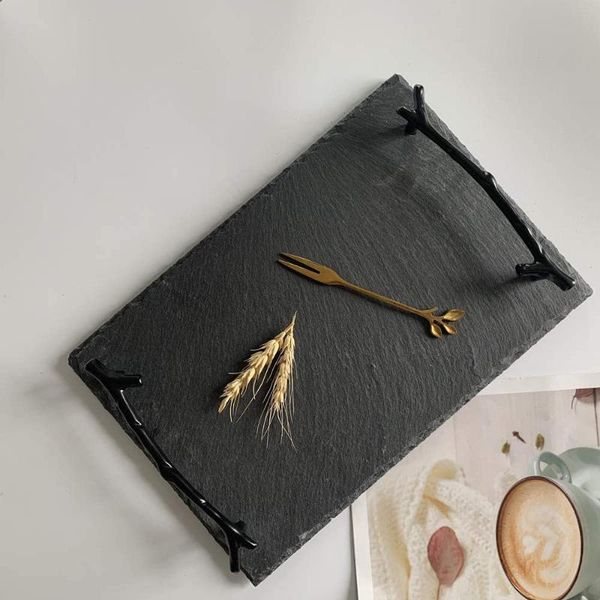 black slate serving tray, sushi cheese cupcakes stone board for kitchen parties
black slate serving tray, sushi cheese cupcakes stone board for kitchen parties