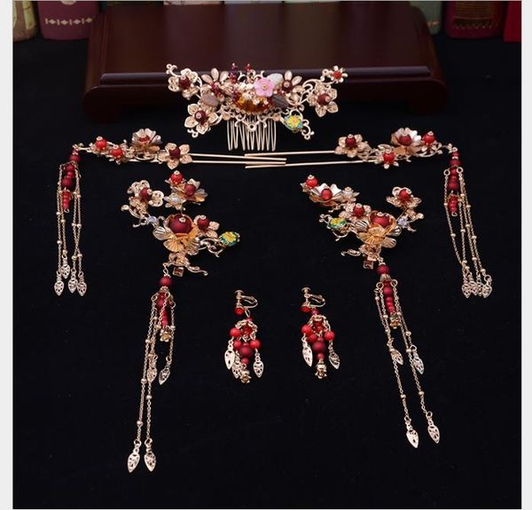 wine dress phoenix crown red crystal headdress, dragon and phoenix jacket wedding hairdress, Slivery;golden
wine dress phoenix crown red crystal headdress, dragon and phoenix jacket wedding hairdress, Slivery;golden