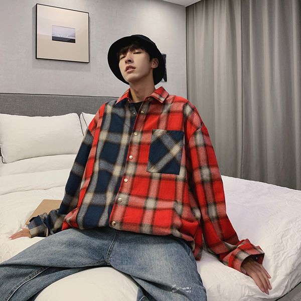 men's shirts 2019 autumn and winter new color plaid sanding long-sleeved shirt youth personality fashion trend men's clothing, White;black
men's shirts 2019 autumn and winter new color plaid sanding long-sleeved shirt youth personality fashion trend men's clothing, White;black
