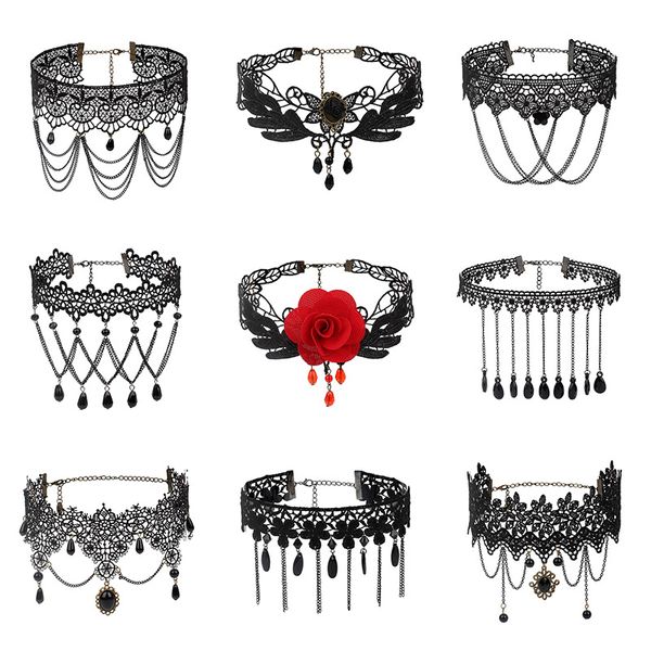 multi-layer tassel black beaded flowers lace neck gothic lolita vintage choker necklace women steampunk halloween jewelry, Golden;silver
multi-layer tassel black beaded flowers lace neck gothic lolita vintage choker necklace women steampunk halloween jewelry, Golden;silver