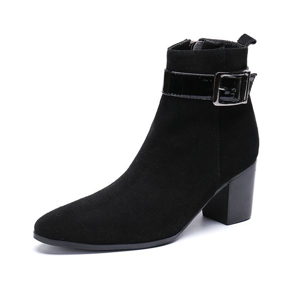 christia bella buckle strap men shoes solid suede leather boots new fashion pointed toe boots big size zipper ankle, Black
christia bella buckle strap men shoes solid suede leather boots new fashion pointed toe boots big size zipper ankle, Black