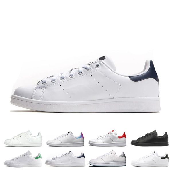 2019 designer smith men women casual shoes green black white blue red pink silver mens stan fashion leather shoe flats sneakers on sale