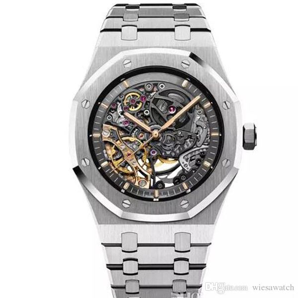limited royal oak double balance wheel openworked watch stainless steel black dial watch 41mm mens wristwatch, Slivery;brown
limited royal oak double balance wheel openworked watch stainless steel black dial watch 41mm mens wristwatch, Slivery;brown