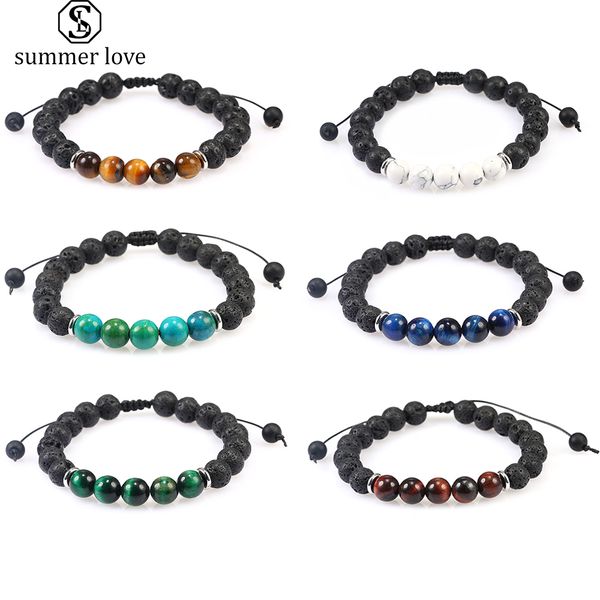 8mm lava stone tiger eye bead charm bracelet for women men fashion natural volcanic stone braide abjustable yoga energy bracelet jewelry, Black
8mm lava stone tiger eye bead charm bracelet for women men fashion natural volcanic stone braide abjustable yoga energy bracelet jewelry, Black