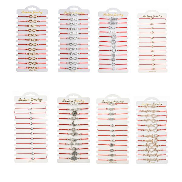12 pcs/lot women red string rope adjustable braided bracelets set rhinestone zircon infinte love heart charm bracelet jewelry, Golden;silver
12 pcs/lot women red string rope adjustable braided bracelets set rhinestone zircon infinte love heart charm bracelet jewelry, Golden;silver