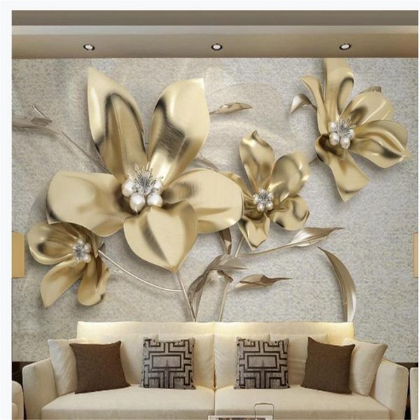 wallpapers golden three-dimensional jewelry flower 3d tv background wall modern wallpaper for living room
wallpapers golden three-dimensional jewelry flower 3d tv background wall modern wallpaper for living room