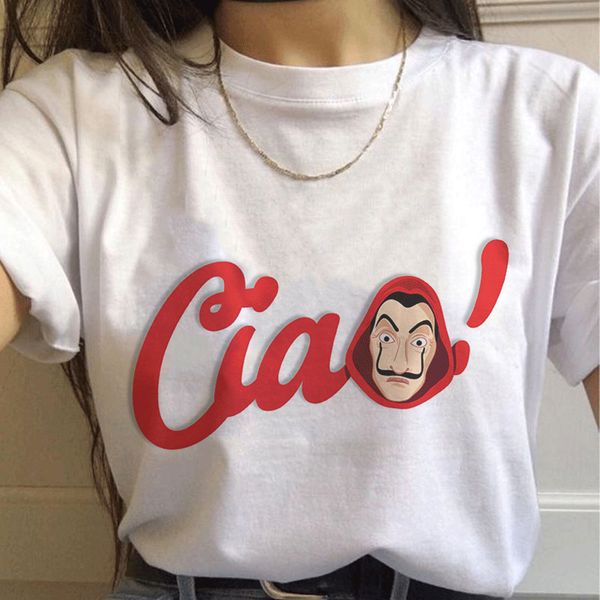 summer new money heist tshirt the house of paper la casa de papel t shirt vogue casual dali mask casa de papel t-shirt women top, White
summer new money heist tshirt the house of paper la casa de papel t shirt vogue casual dali mask casa de papel t-shirt women top, White