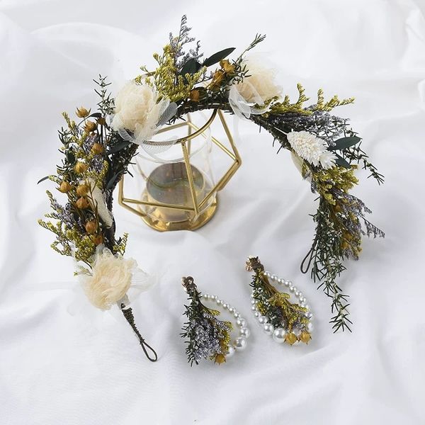 2019 new bride's mori bridal garland wreath hairband wedding flower hair accessories, Golden;white
2019 new bride's mori bridal garland wreath hairband wedding flower hair accessories, Golden;white
