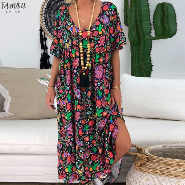 women dresses summer 2020 boho floral print short sleeve maxi long dress loose beach sundress plus size long dress vestidos, Black;gray
women dresses summer 2020 boho floral print short sleeve maxi long dress loose beach sundress plus size long dress vestidos, Black;gray