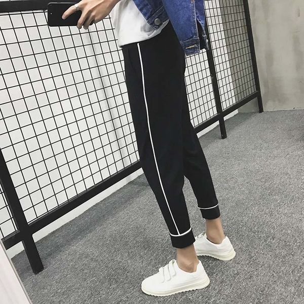 outdoor 2019 summer harem hip hop striped ribbon joggers gym students elastic waist joker thin ankle length pants boys trousers, Black;blue
outdoor 2019 summer harem hip hop striped ribbon joggers gym students elastic waist joker thin ankle length pants boys trousers, Black;blue