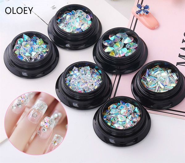 

1 box mixed colorful rhinestones for nails 3d crystal stones for nail art decorations diy design manicure diamonds, Silver;gold
