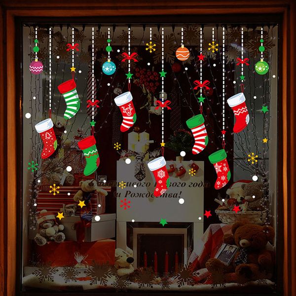 selling removable diy christmas gift santa claus socks cartoon wall stickers for shop window glass
selling removable diy christmas gift santa claus socks cartoon wall stickers for shop window glass