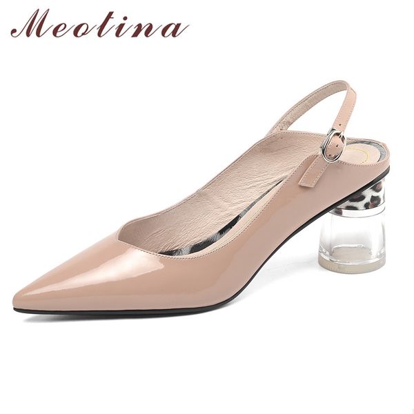 meotina high heels women slingbacks shoes natural genuine leather round high heels shoes buckle pointed toe pumps lady new 34-39, Black
meotina high heels women slingbacks shoes natural genuine leather round high heels shoes buckle pointed toe pumps lady new 34-39, Black