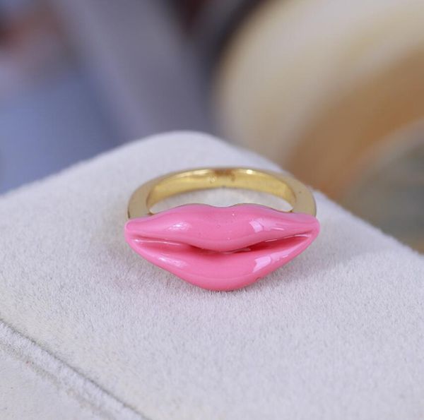 csxjd fashionable small enamel glaze delicate pink lips rings, Silver
csxjd fashionable small enamel glaze delicate pink lips rings, Silver