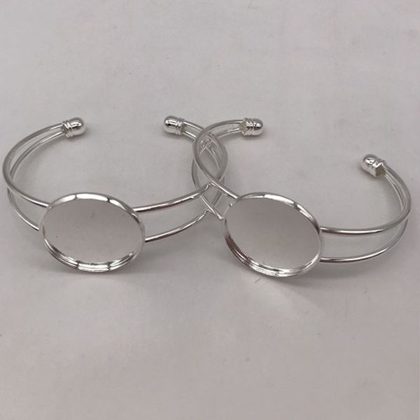 2 pcs silver-tone bezel blank bracelet fit 1inch round cabochon adjustable, Black
2 pcs silver-tone bezel blank bracelet fit 1inch round cabochon adjustable, Black
