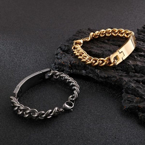 11mm width silver/gold/vintage black stainless steel id bracelet for men custom name birthday gift party jewelry 21cm 2020 new
11mm width silver/gold/vintage black stainless steel id bracelet for men custom name birthday gift party jewelry 21cm 2020 new