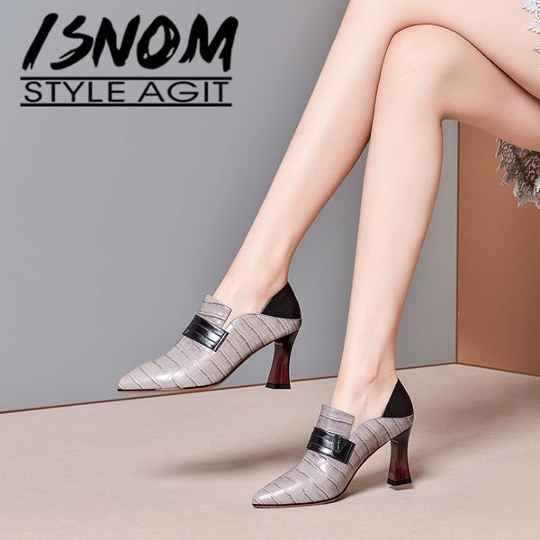 isnom color match women high heels embossed leather patchwork pumps 2020 thick hoof heels pumps shoes, Black
isnom color match women high heels embossed leather patchwork pumps 2020 thick hoof heels pumps shoes, Black